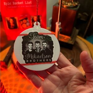 Team Mikaelson Brothers are in town, are you excited. Fun ornament car hanger.